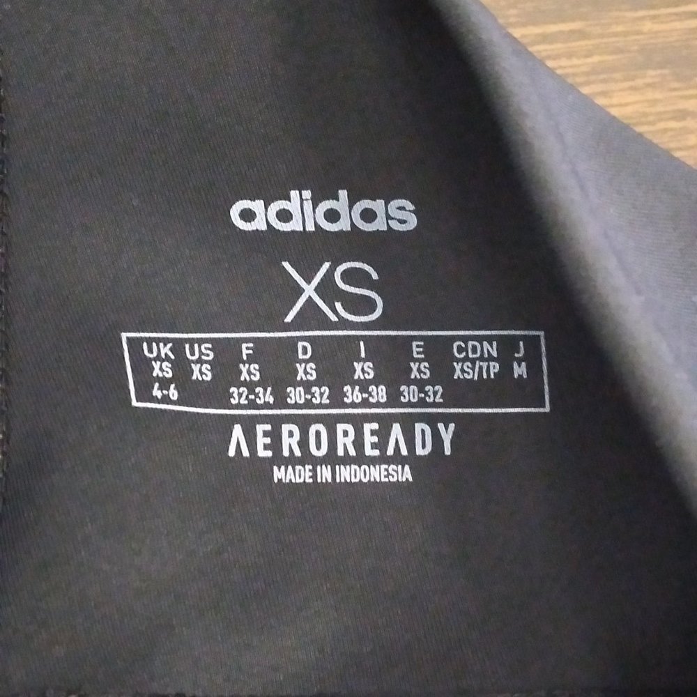 🆕adidas Women's Designed 2 Move 3-Stripes 3/4 Tights, Black/White, NWT, Auth. - Picture 10 of 13